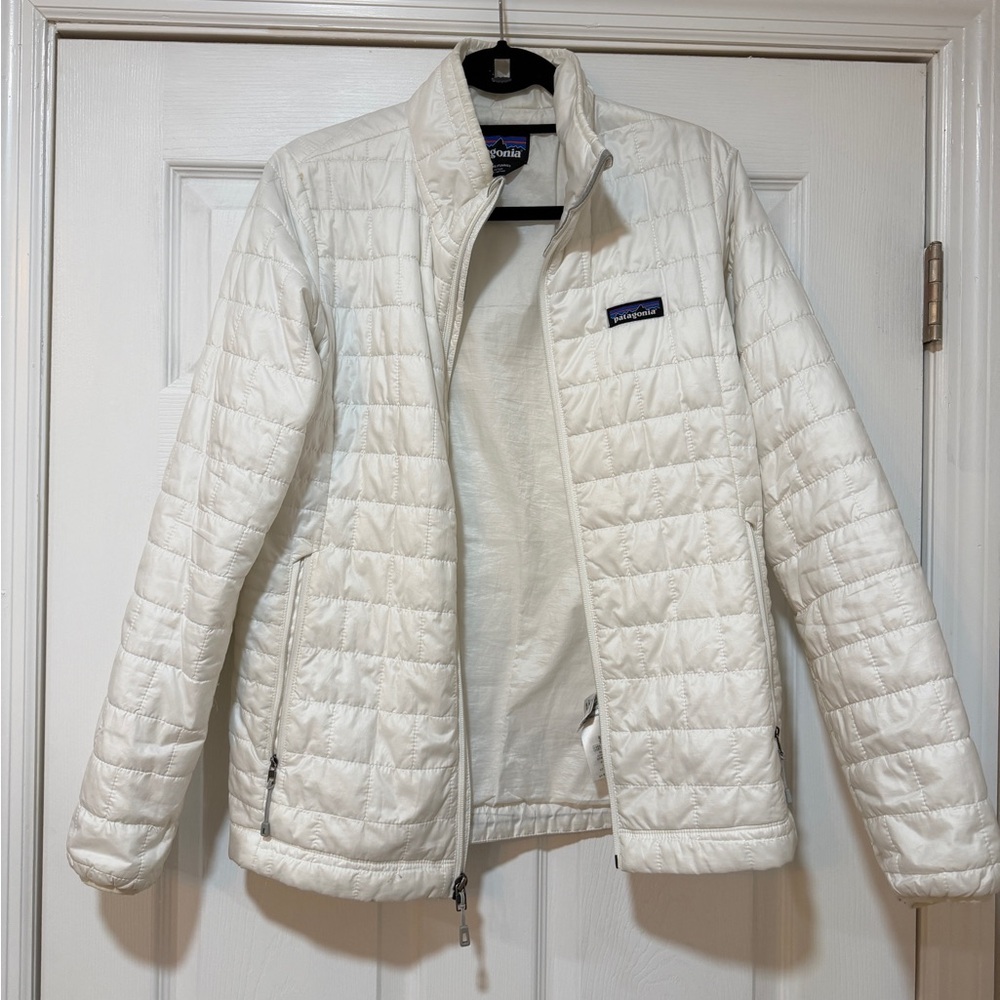 WOMEN’S NANO PATAGONIA BIRCH WHITE LIGHTWEIGHT PUFFER JACKET - M